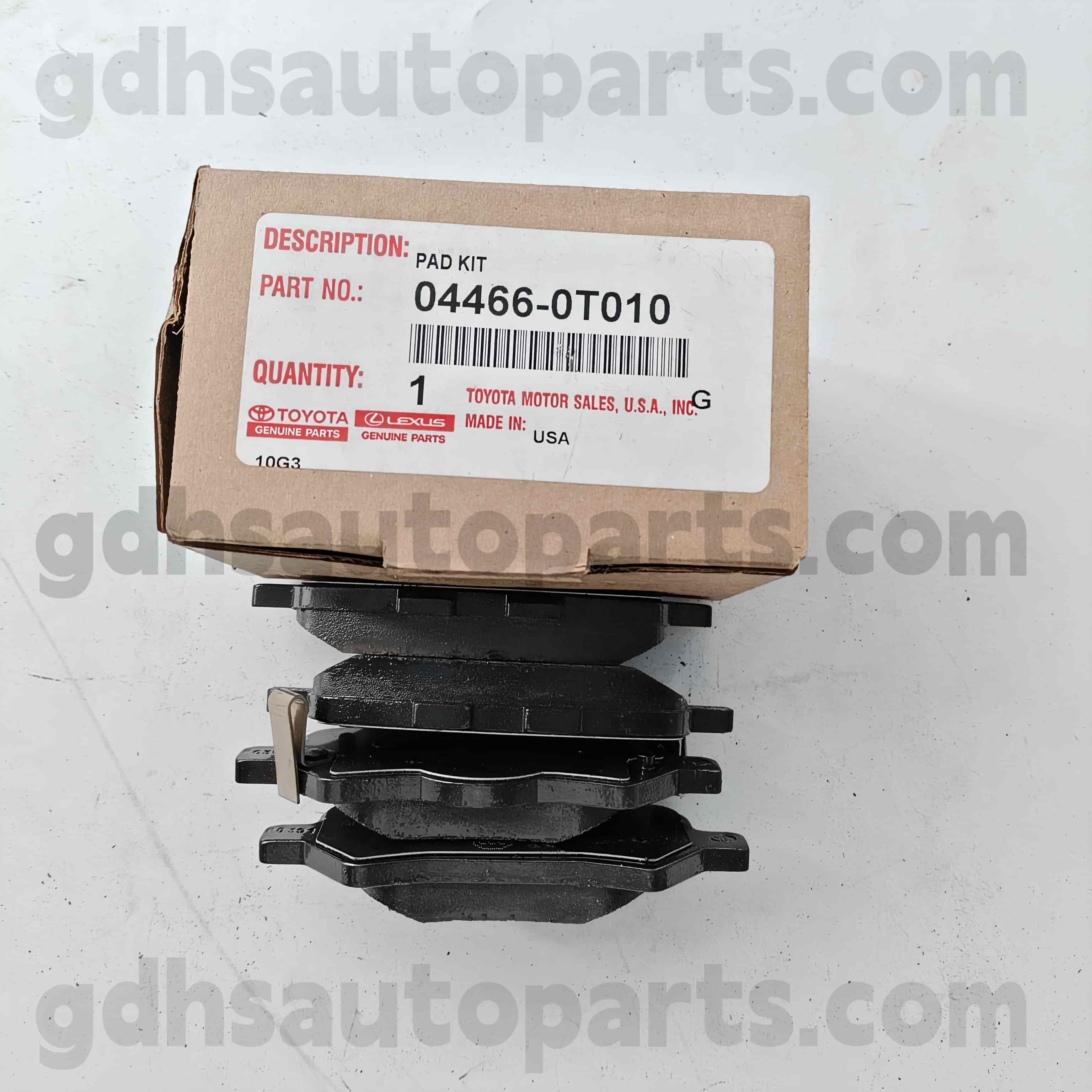 04466-0T010 Toyota Parts Parts Prake Brake Brake Plad for Venza Chassis No. AGV1#