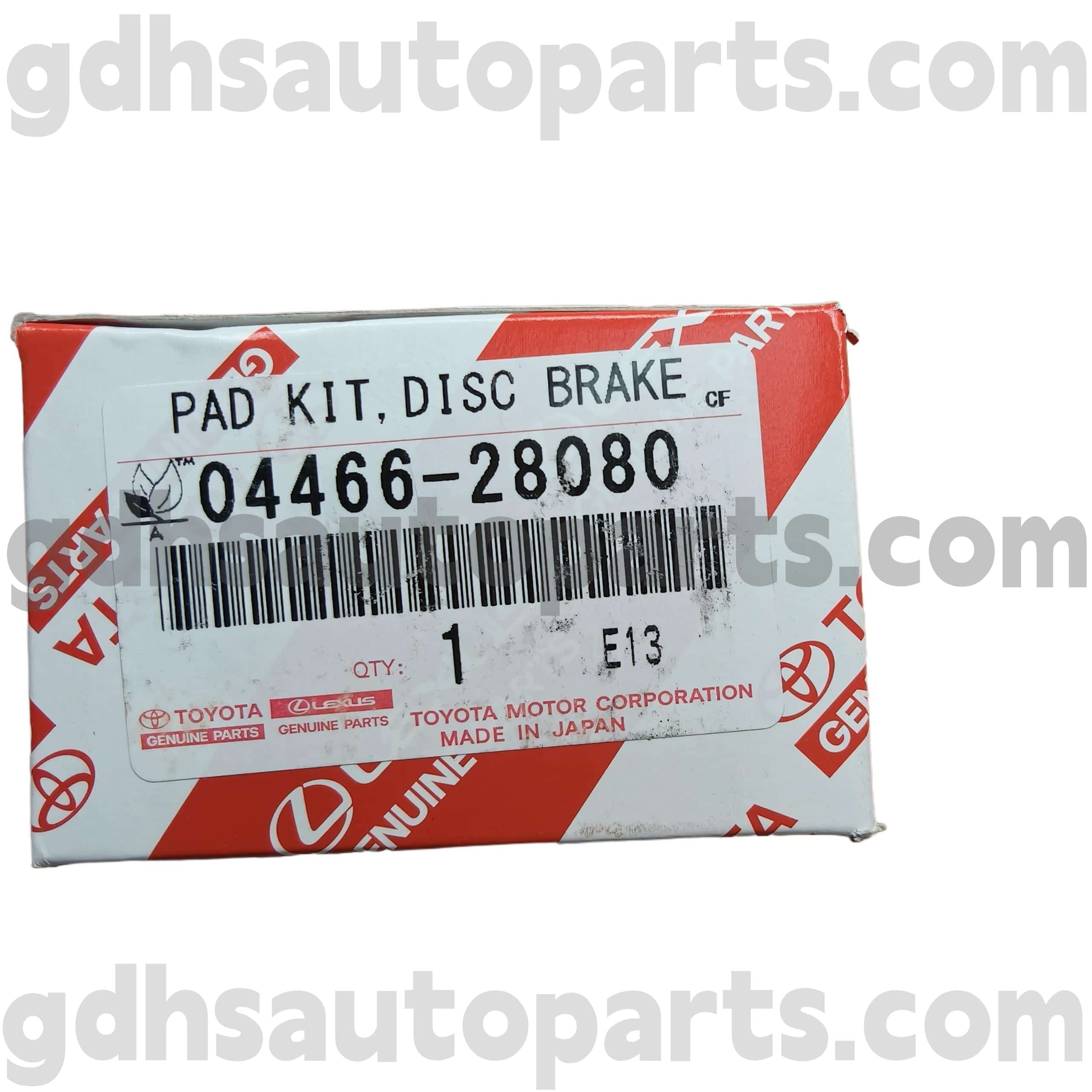 04466-28080 Toyota Parts Parts Prakes Brake Plads لـ Previa/Tarago ، Alphard ، Sienna Chassis No. ACR30