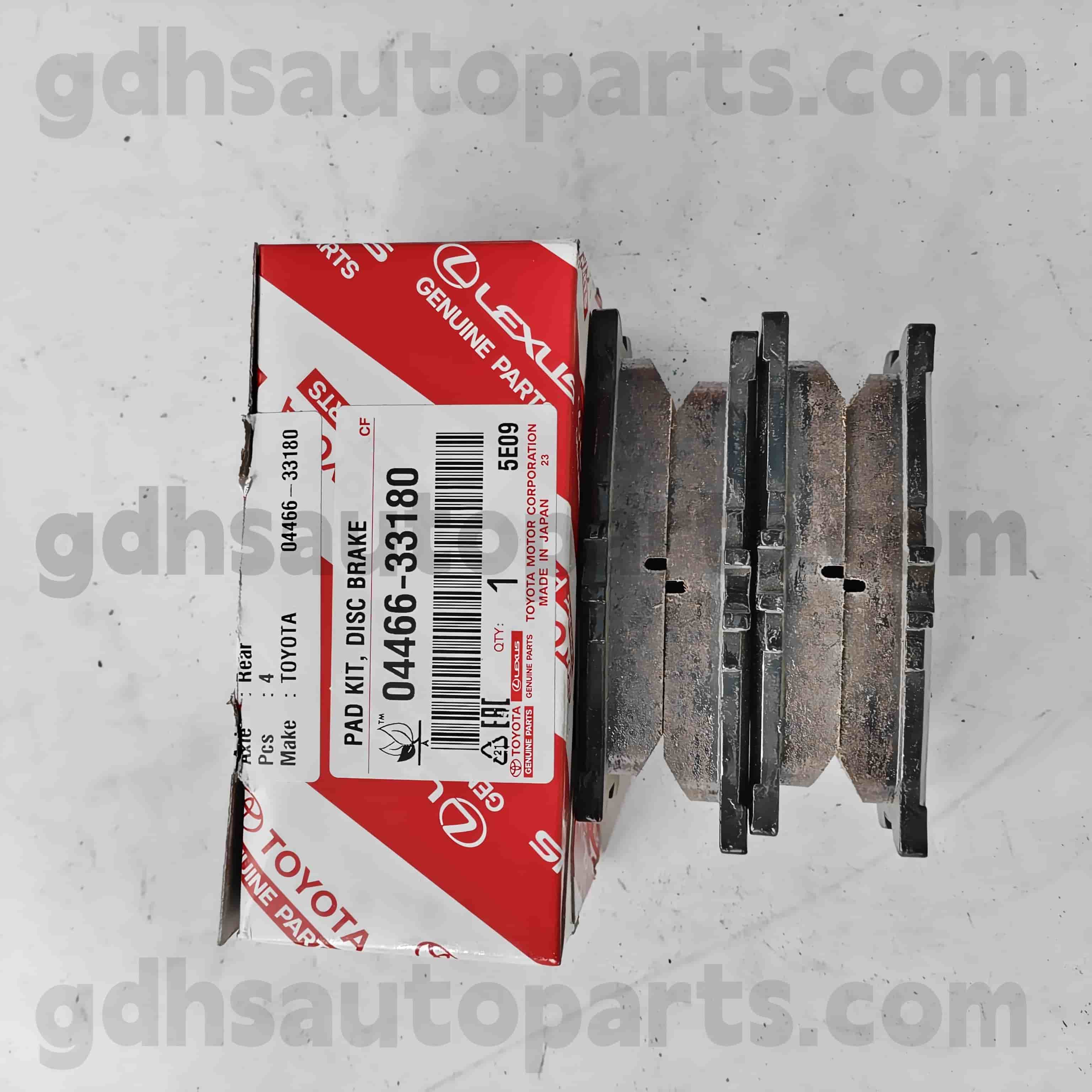 04466-33180 Toyota Parts Parts Prake Brake Pad لـ Camry 、 exus es240/350 Chassis no. AHV40..JPP