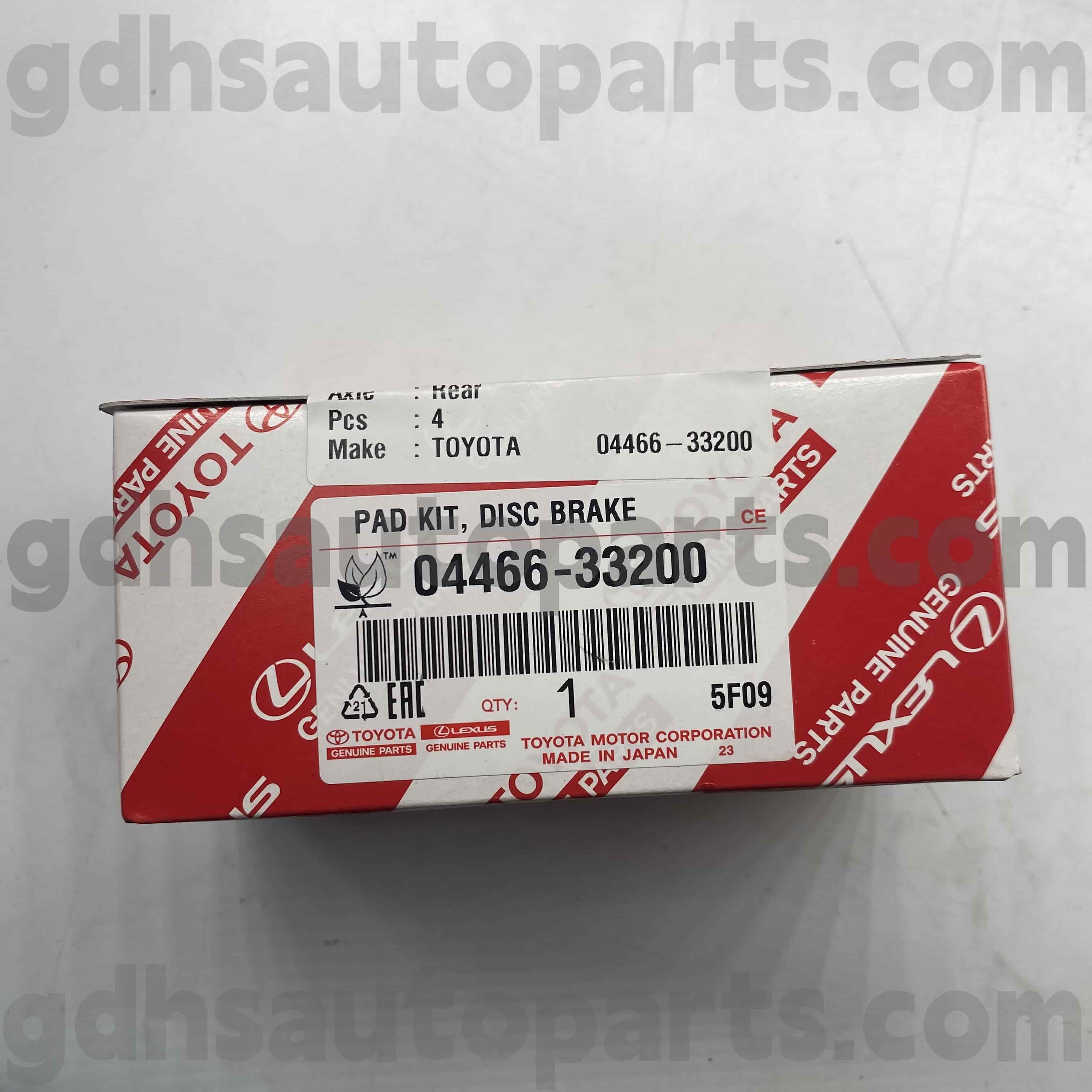 04466-33200 Toyota Parts Parts Prakes Brake Brake Placs لـ Camry/Hybrid ، Lexus ES350 (NAP) No. ACV51 ASV50 AVV60 AS