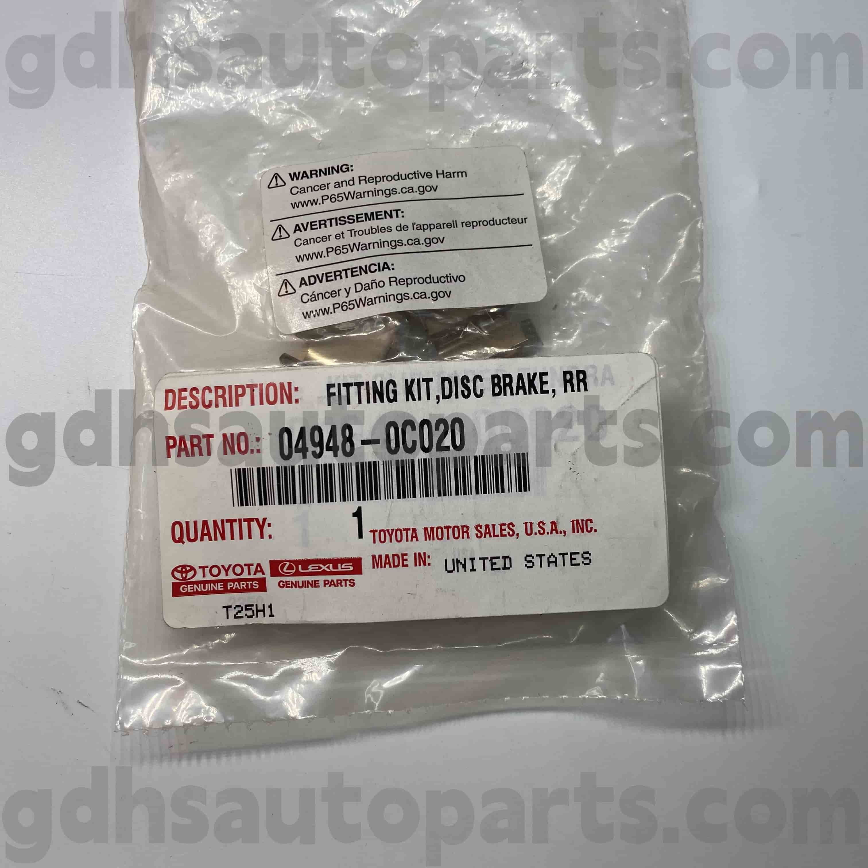 04948-0C020 Toyota Parts Prake Plat Pad Plat Term For Sequoia ، Tundra Chassis No. UCK6#