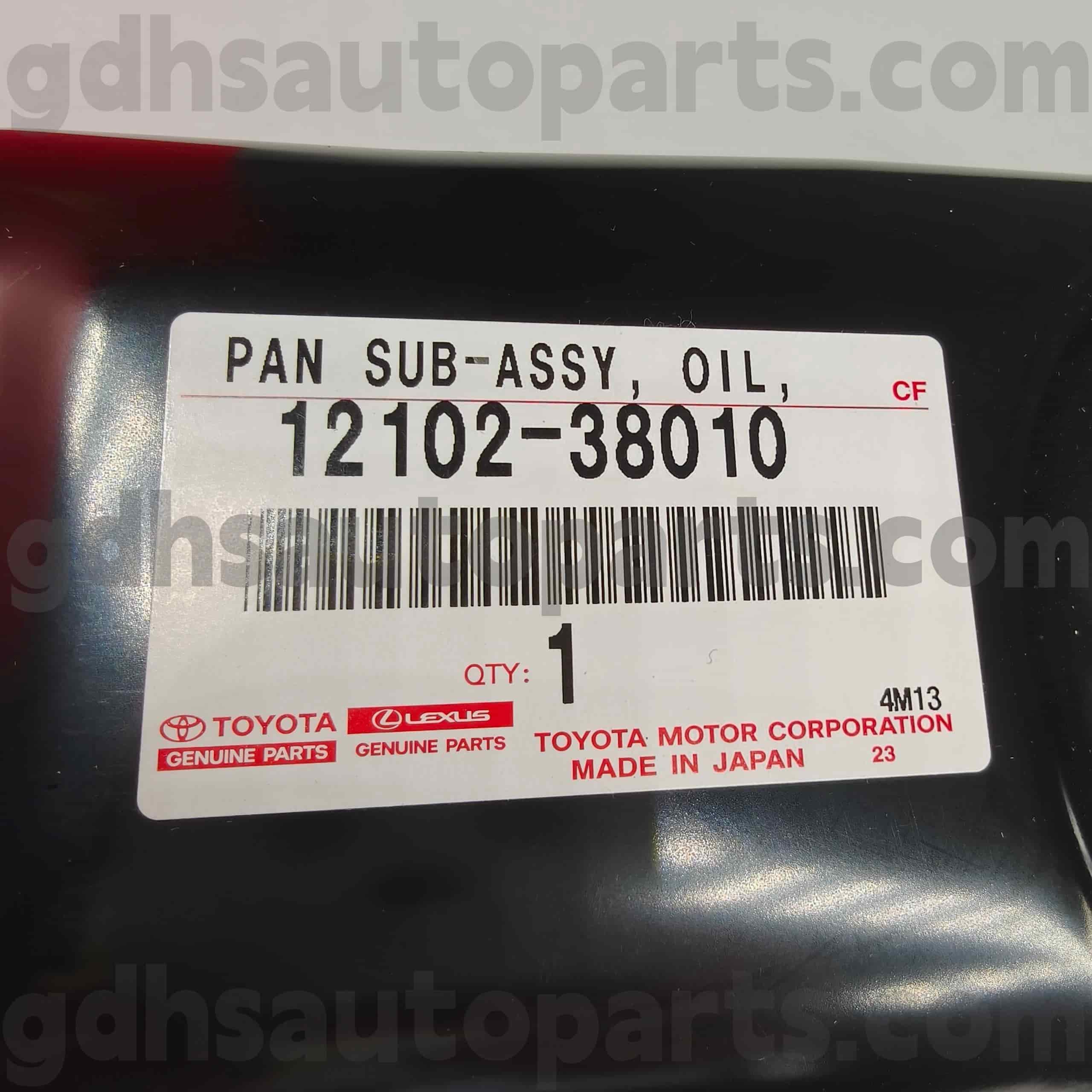 12102-38010 وعاء زيت قطع غيار تويوتا الأصلية لسيارة LAND CRUISER، TUNDRA Chassis NO.1URFE URJ202